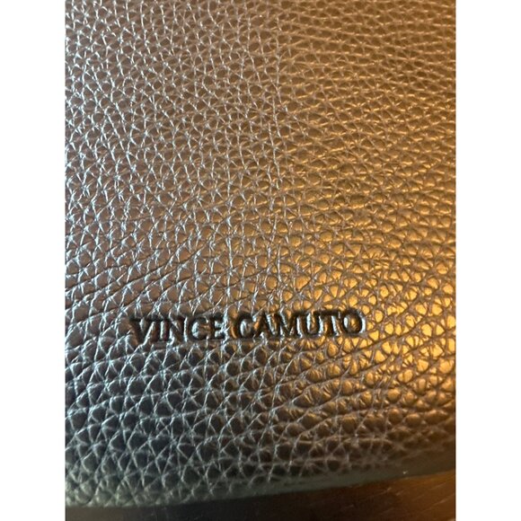 Vince Camuto Pebbled Leather Tote Bag Black & Gray Classic Minimalist Career - Picture 2 of 4